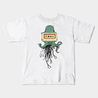 Retro Vintage Octopus & Cassete Kids T-Shirt